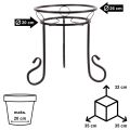 Kwietnik metalowy czarny klasyczny NERON 32 cm