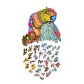 Puzzle drewniane kolorowe Papuga