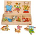 Puzzle drewniane ubierz misie