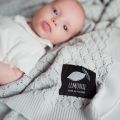 Koc dla niemowląt szary ażur 100% bawełna