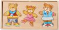 Puzzle drewniane ubierz misie