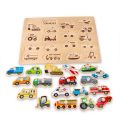 Duża 40x30 cm drewniana układanka puzzle Transport