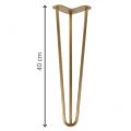 Nogi do mebli hairpin TL40 cm Złoty połysk