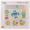 Drewniany polski Kalendarz z zegarem Adam Toys