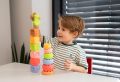Zestaw Montessori  Klocki i piramida sensoryczna 13 el.