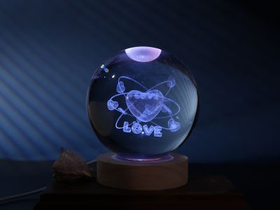 Lampka kryształowa kula Love 10 cm