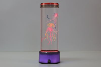 Zmieniająca kolor lampa z pływającymi meduzami 33cm
