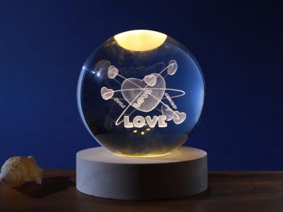 Lampka kryształowa kula Love 8 cm