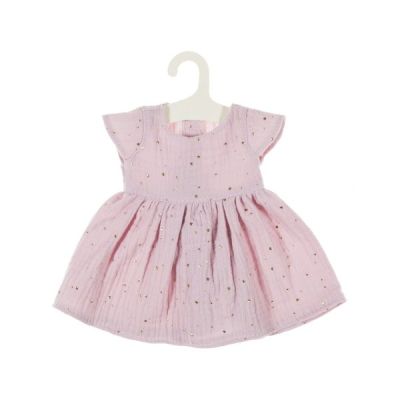 Sukienka muślinowa dla lalek 38cm różowa
