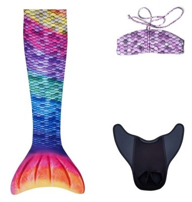 Syreni ogon - monopłetwa Aquaris do pływania Rainbow + Bikini