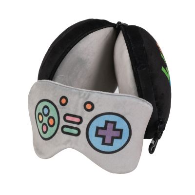 Poduszka podróżna z maską Let's play 