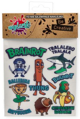 Naplamki BRAINROT I zielony mały arkusz