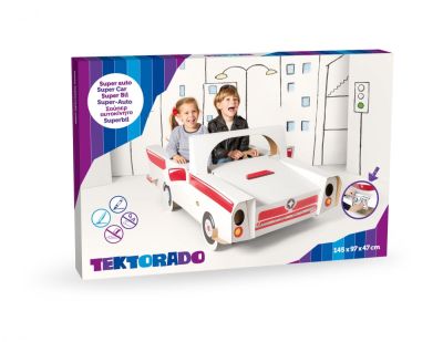 Samochód duży kartonowy z naklejkami