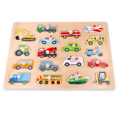 Duża 40x30 cm drewniana układanka puzzle Transport