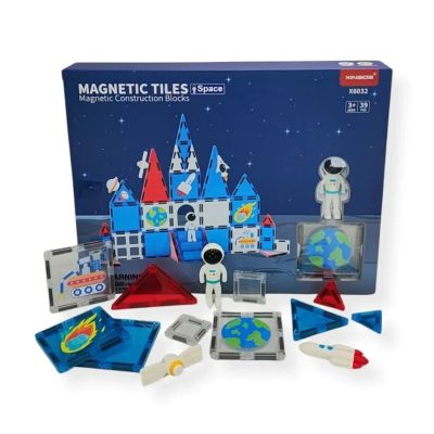 Klocki magnetyczne Xinbida z motywem kosmosu