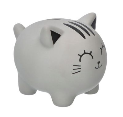 i-total Duża skarbonka Szary Kot