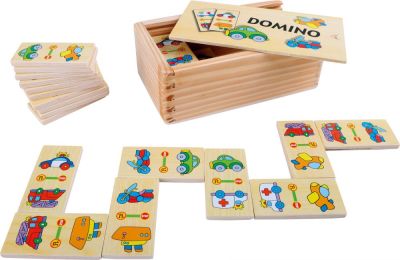 Domino drewniane obrazkowe - Pojazdy