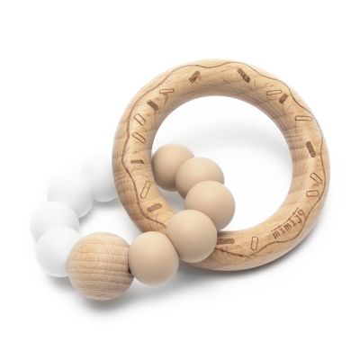Gryzak donut biało-beżowy