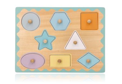 Drewniana Układanka z Uchwytami Kształty i Kolory – Adam Toys