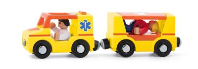 Ambulans z przyczepką i ludzikami