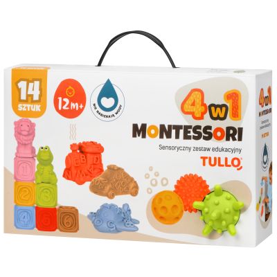 Zestaw zabawek sensorycznych z pojazdami 14 el.