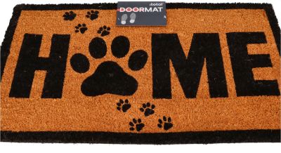 Mata kokosowa do mieszkania z napisem HOME