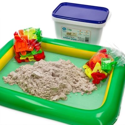 Piasek kinetyczny 3 kg NaturSand z foremkami i piaskownicą