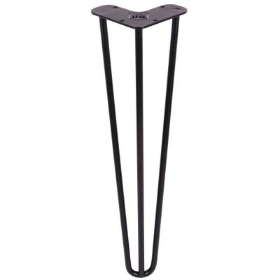 Metalowa noga loftowa do stołu czarna TL45 cm hairpin