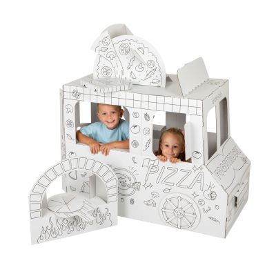 Food Truck - tekturowy pojazd do pokolorowania