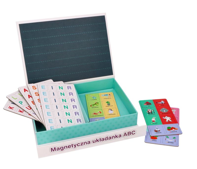 Układanka magnetyczna ABC z literkami i obrazkami - polskie znaki Adam Toys