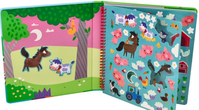 Książeczka z naklejkami silikonowymi farma