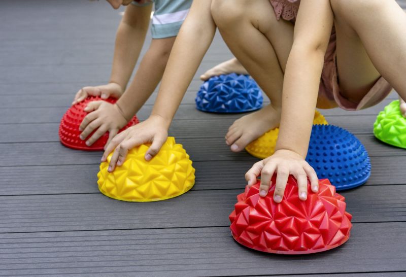 Półkula sensoryczna niebieska do masażu - diament