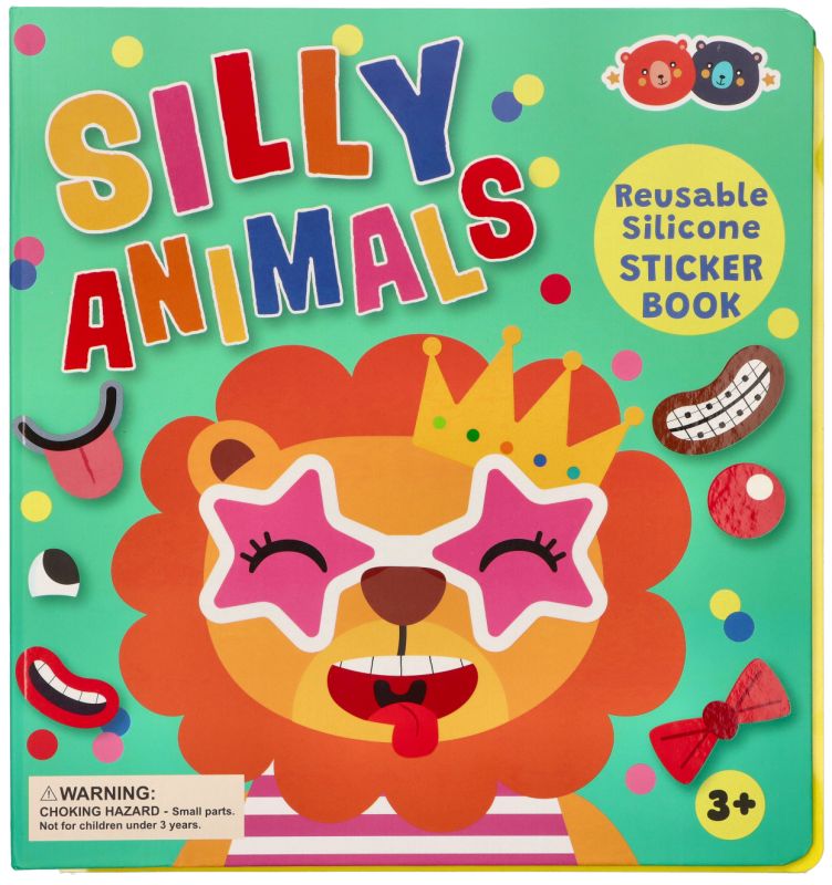 Książeczka i silikonowe naklejki śmieszne zwierzątka