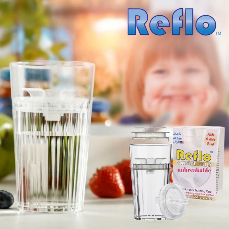 Reflo NOWY NIETŁUKĄCY kubek treningowy dla dzieci bezbarwny