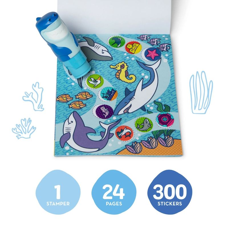 Sticker WOW! Książeczka aktywności + stempel Rekin