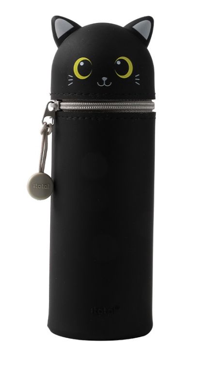 Silikonowy piórnik tuba Cat lovers czarny kot