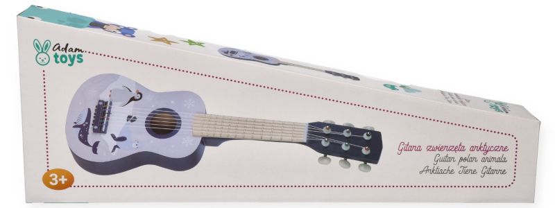 Gitara drewniana zwierzęta arktyczne