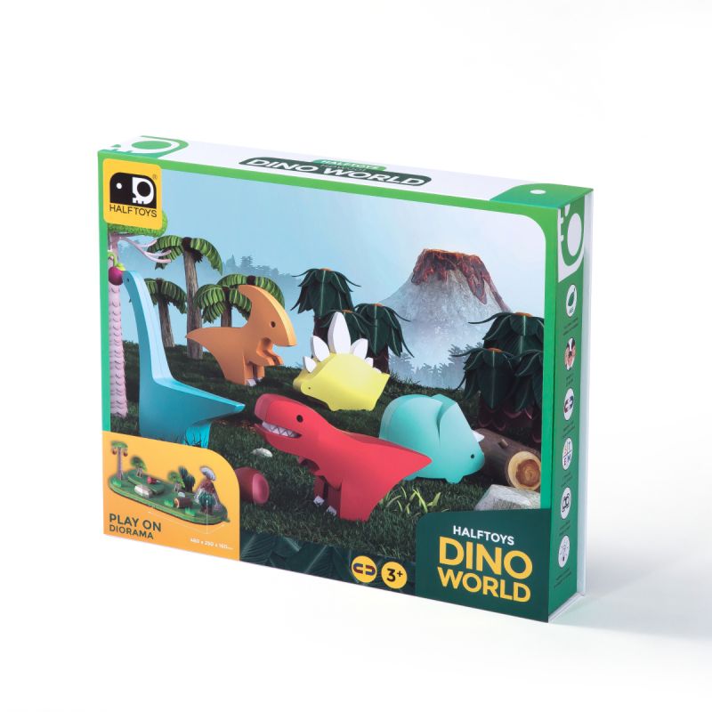 Magnetyczne figurki Dinozaury 3D Half Toys Diorama