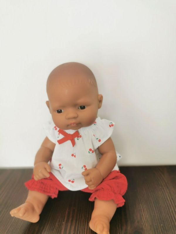 Zestaw muślinowy dla lalek 32 cm wisienki