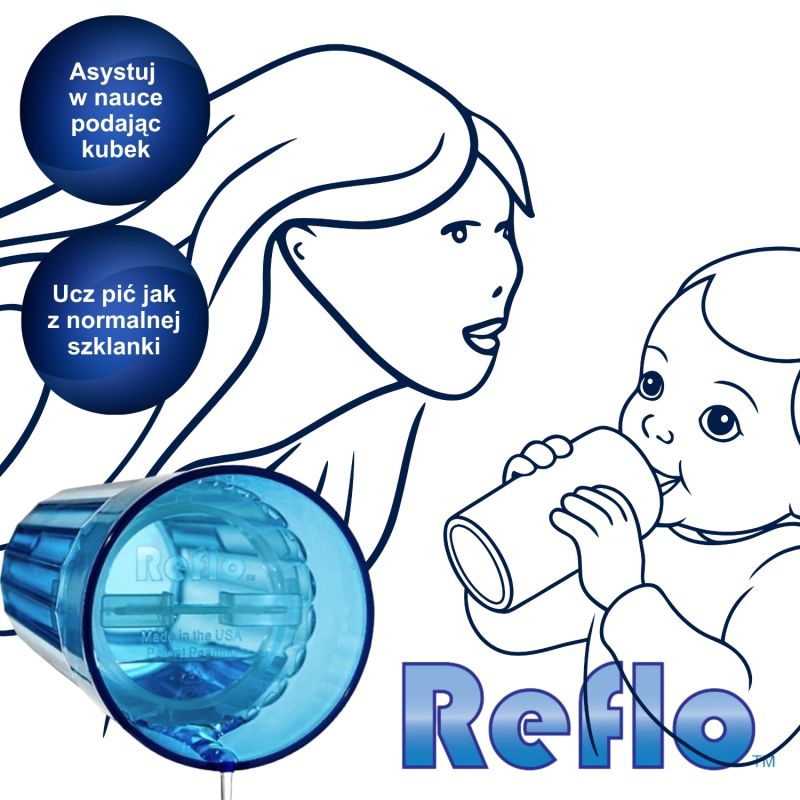 Reflo NOWY NIETŁUKĄCY kubek treningowy dla dzieci niebieski