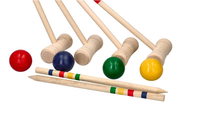 Krokiet gra drewniana 24 elementy - dla dzieci i dorosłych