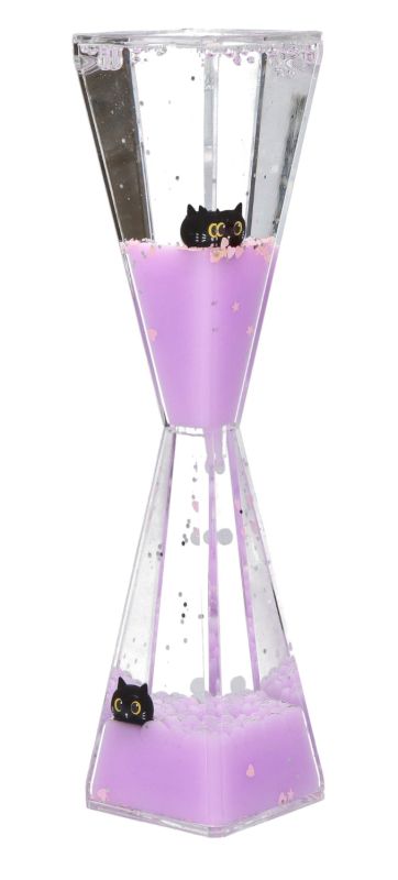 Płynna klepsydra 3D czarny kotek