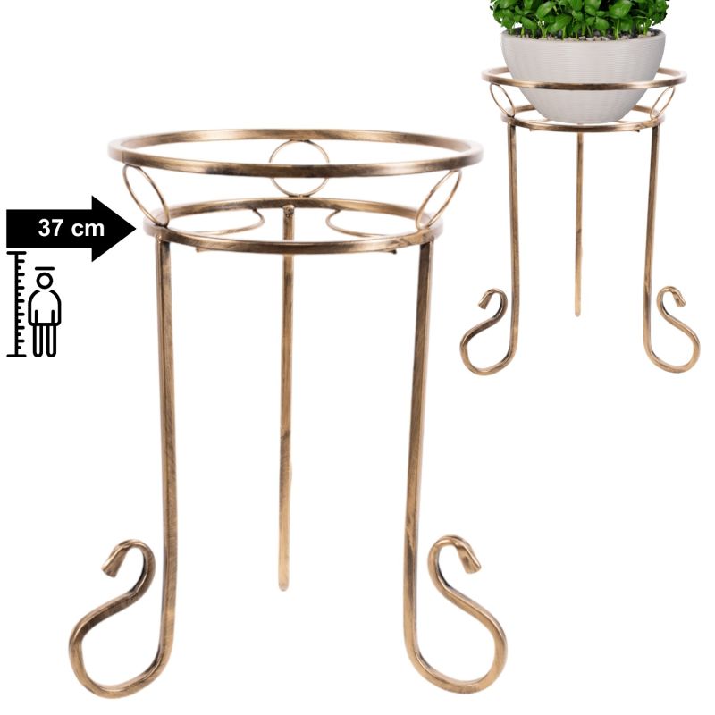 Kwietnik metalowy Rustic złota patyna GAJA 43 cm