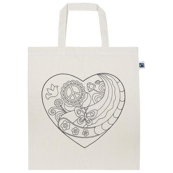 Bawełniana torba do samodzielnego kolorowania, Serce