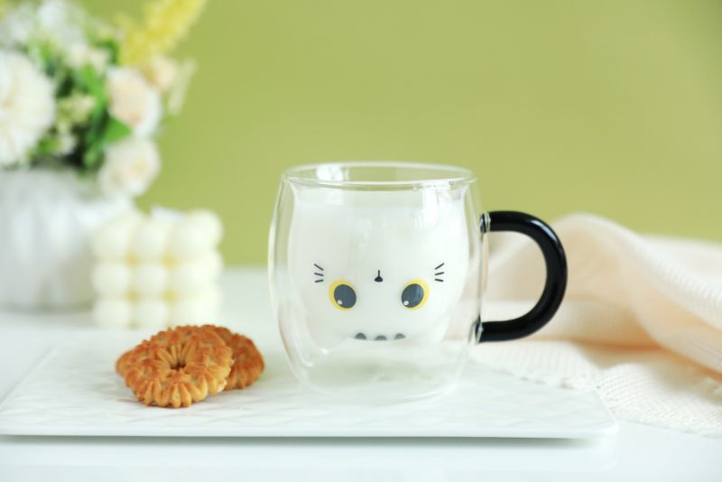 Szklanka termiczna z podwójnego szkła Kotek