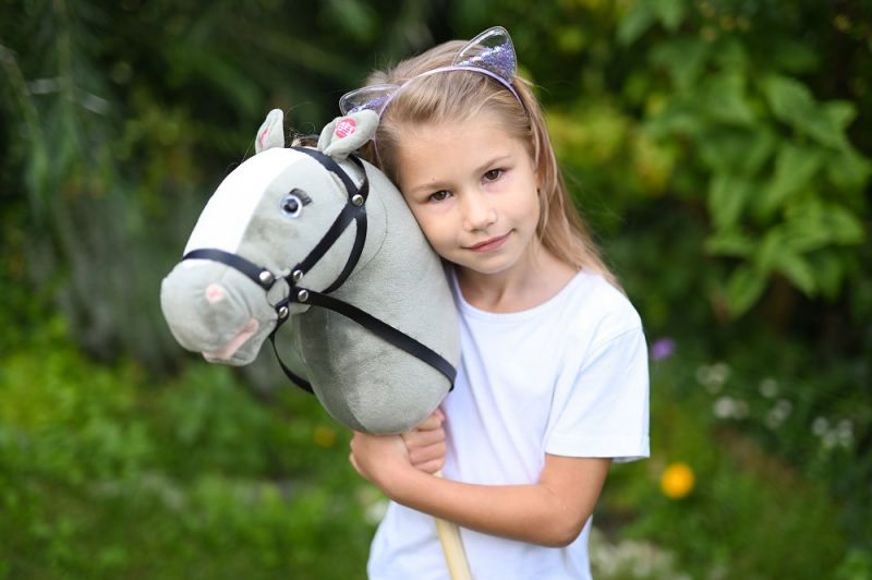 Konik na patyku Hobby Horse Siwek Premium