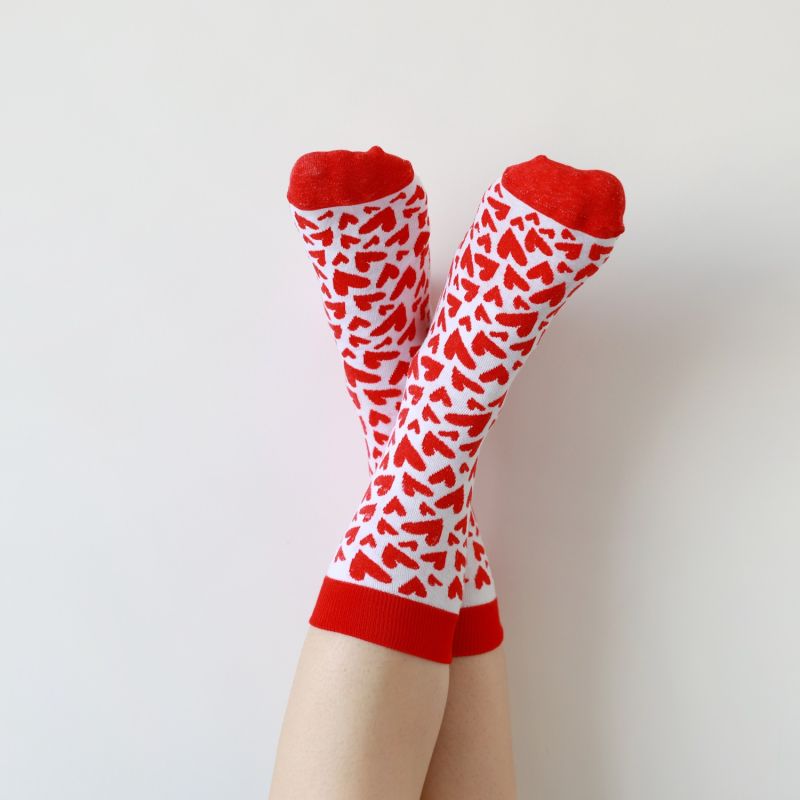 Skarpetki bawełniane z serduszkami