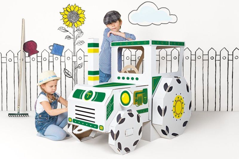 Zabawka z kartonu - Traktor duży kartonowy