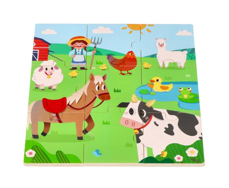 Puzzle 2w1 Farma- układanka odszukaj cień