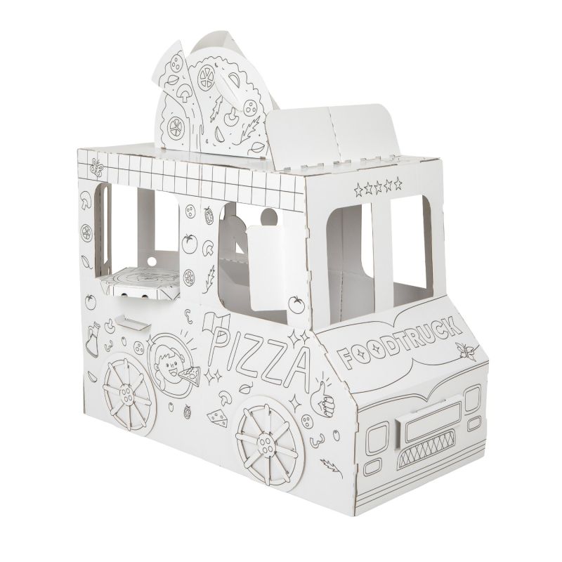 Food Truck - tekturowy pojazd do pokolorowania